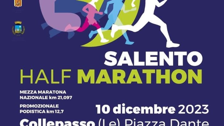 Domenica 10 dicembre, 37ª edizione “Salento Half Marathon”: partenza (ore 9) da piazza Dante