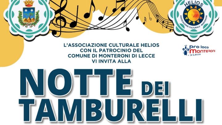 Cento tamburellisti e concerto degli “Alla Bua” nella “Notte dei Tamburelli” a Monteroni (10 giugno, ore 20)