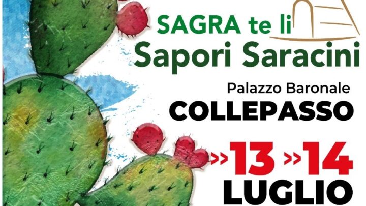 Il 13 e 14 luglio la “Sagra te li Sapori Saracini” presso il Parco del Palazzo Baronale