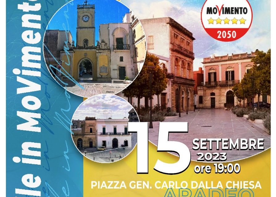 “Sotto le stelle in moVimento”, ad Aradeo Festa del M5S (15 settembre, ore 19, piazza Gen. Dalla Chiesa)