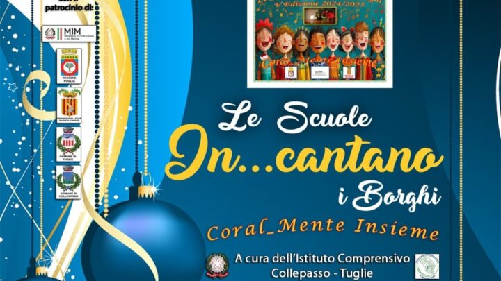 “Le Scuole In…cantano i Borghi”: canzoni e cori natalizi delle Primarie e Secondarie a Tuglie e Collepasso (16-17 dicembre)