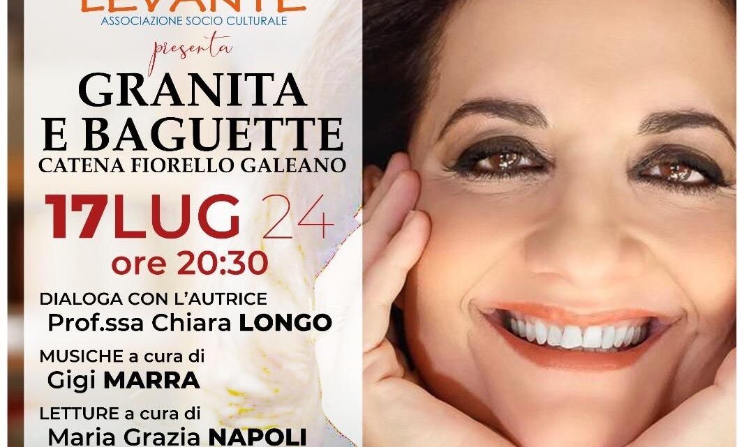 Catena Fiorello presenta il nuovo romanzo “Granita e baguette” presso “Masseria Sant’Eleuterio” (17 luglio, ore 20.30