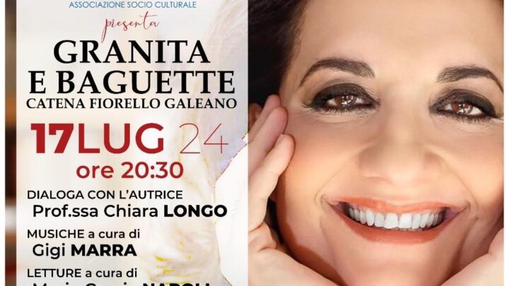 Catena Fiorello presenta il nuovo romanzo “Granita e baguette” presso “Masseria Sant’Eleuterio” (17 luglio, ore 20.30