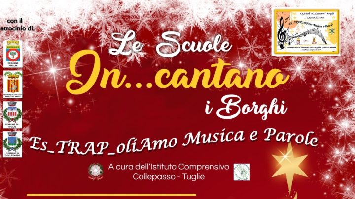 “Le Scuole In… Cantano i Borghi”: il 20 dicembre canti natalizi dei ragazzi/e delle Scuole sul Sagrato Chiesa Madre (ore 16.30) e in Largo Municipio (ore 17.30)