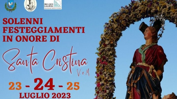 23-24-25 luglio: a Gallipoli i solenni festeggiamenti in onore di Santa Cristina