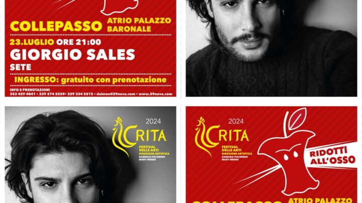 VII edizione “Crita-Festival delle Arti”: a Collepasso il 23 luglio, ore 21 (Palazzo Baronale), “Sete” con Giorgio Sales