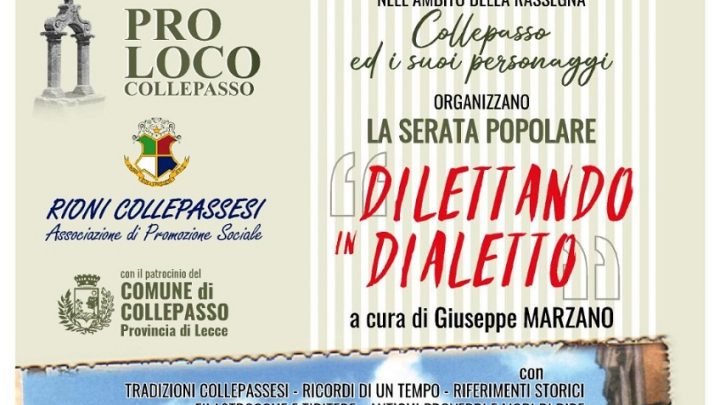 “Dilettando in Dialetto” con l’ins. Giuseppe Marzano (25 agosto, ore 20, Palazzo Baronale)