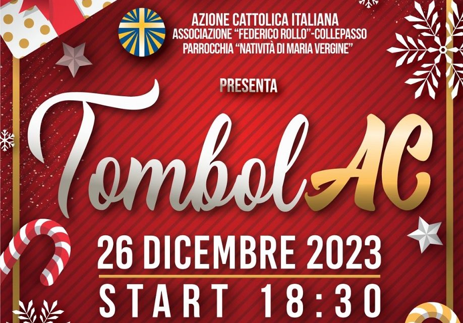 “TombolAC” di Santo Stefano: l’Azione Cattolica “F. Rollo” organizza l’annuale tombolata (ore 18.30, Auditorium Scuola Primaria)