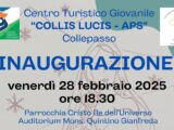 Inaugurazione Centro Turistico Giovanile “Collis Lucis Aps” presso l’auditorium Parrocchia “Cristo Re” (28 febbraio, ore 18.30)