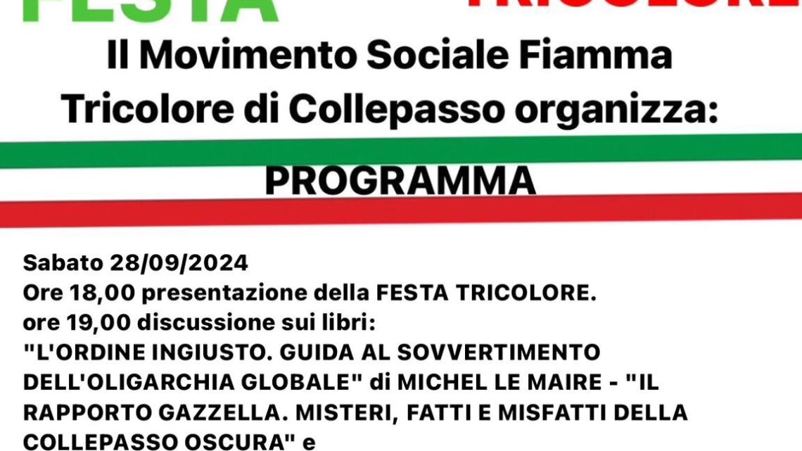 Il 28-29 settembre a Collepasso la “Festa Tricolore”