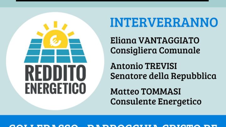 Reddito Energetico Nazionale e impianti fotovoltaici gratuiti per famiglie: incontro presso Chiesa Cristo Re (30 giugno, ore 20)