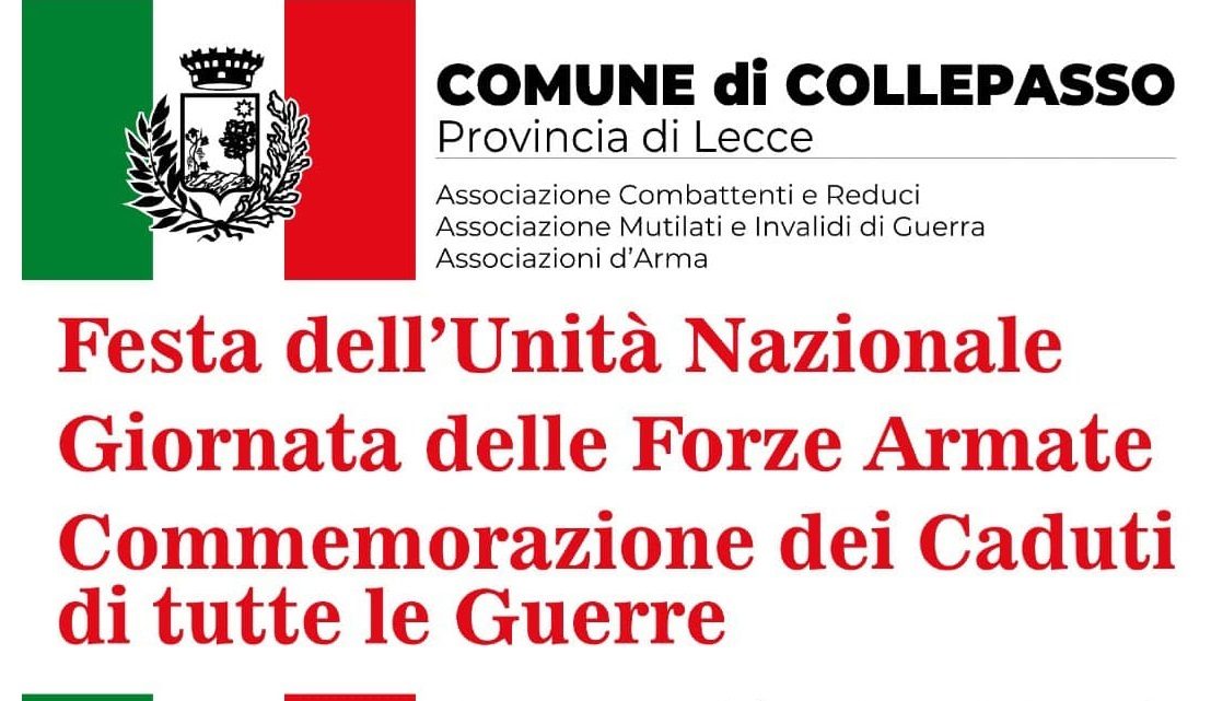 Festa dell’Unità nazionale, Giornata delle Forze Armate, Commemorazione dei Caduti in guerra (4 novembre, ore 10.30, piazza Dante)