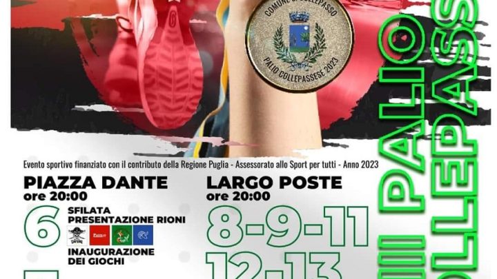 Domenica 6 agosto parte la “sette giorni” della XXIII edizione del Palio Collepassese (6-13 agosto)