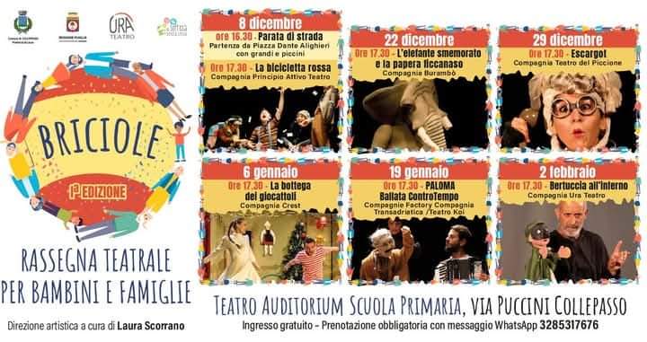 “Briciole”, rassegna teatrale per bambini e famiglie: domenica 22 dicembre a Collepasso “L’elefante smemorato e la papera ficcanaso”