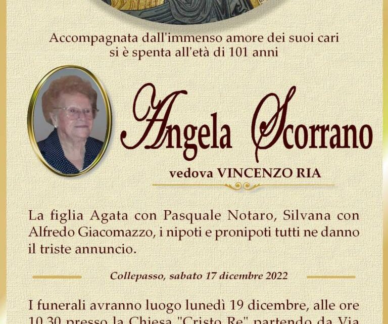 È morta Angela Scorrano, ved. Ria