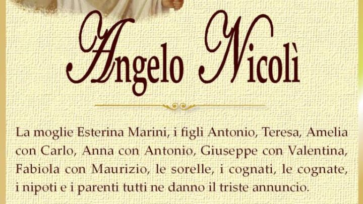 È morto Angelo Nicolì