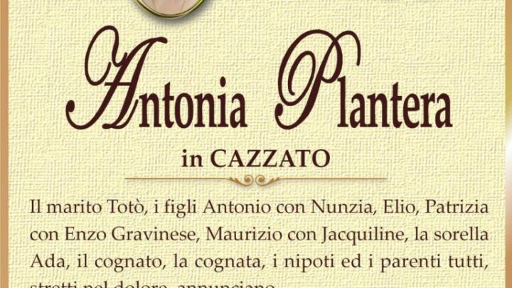 È morta Antonia Plantera in Cazzato