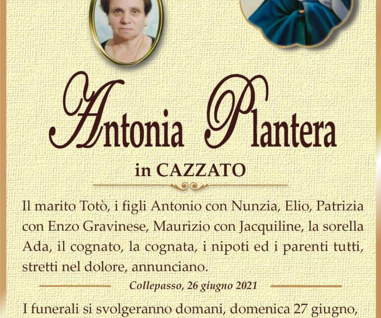 È morta Antonia Plantera in Cazzato