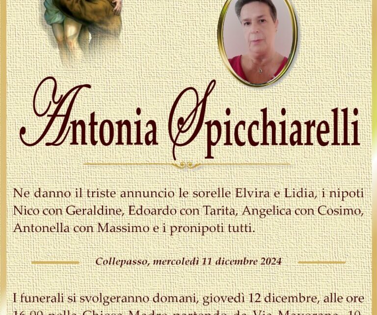 È morta Antonia Spicchiarelli