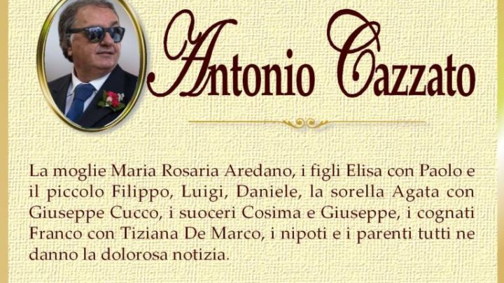 È morto l’Arch. Antonio Cazzato