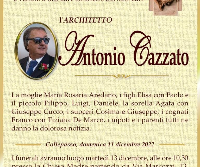 È morto l’Arch. Antonio Cazzato