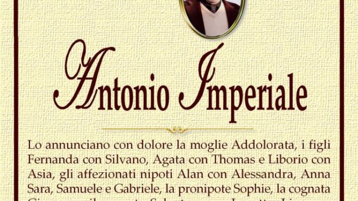 È morto Antonio Imperiale