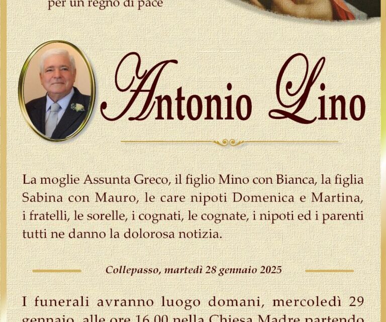 È morto Antonio Lino