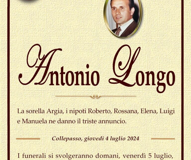 È morto Antonio Longo