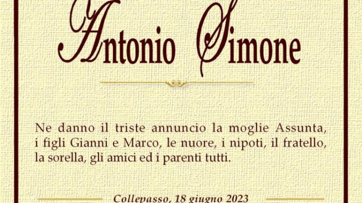 È morto Antonio Simone