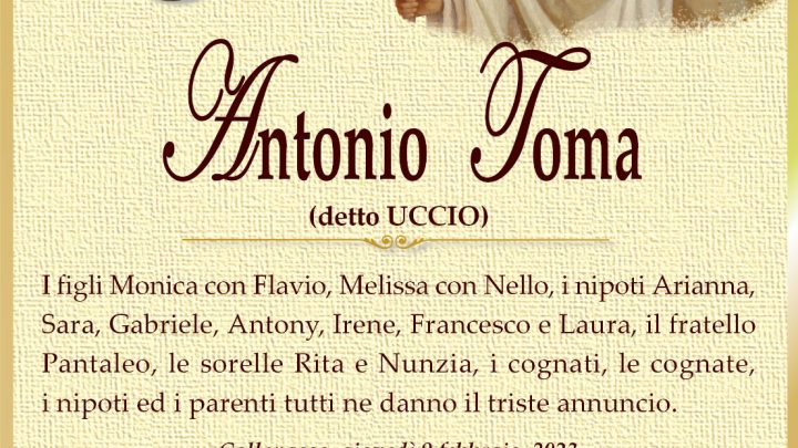 È morto Antonio “Uccio” Toma