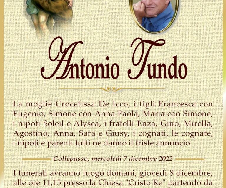 È morto Antonio Tundo