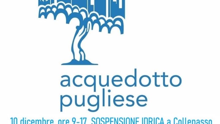 Martedì 10 dicembre, ore 9-17, sospensione idrica nell’abitato e nella Zona Industriale di Collepasso