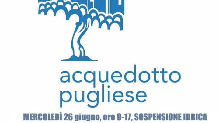 Il 26 giugno, dalle ore 9 alle 17, sospensione idrica nell’abitato e nella Zona Industriale di Collepasso