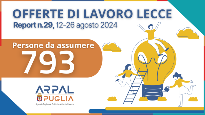 Offerte di lavoro Ambito di Lecce Arpal Puglia (29° Report, 12-26 agosto)