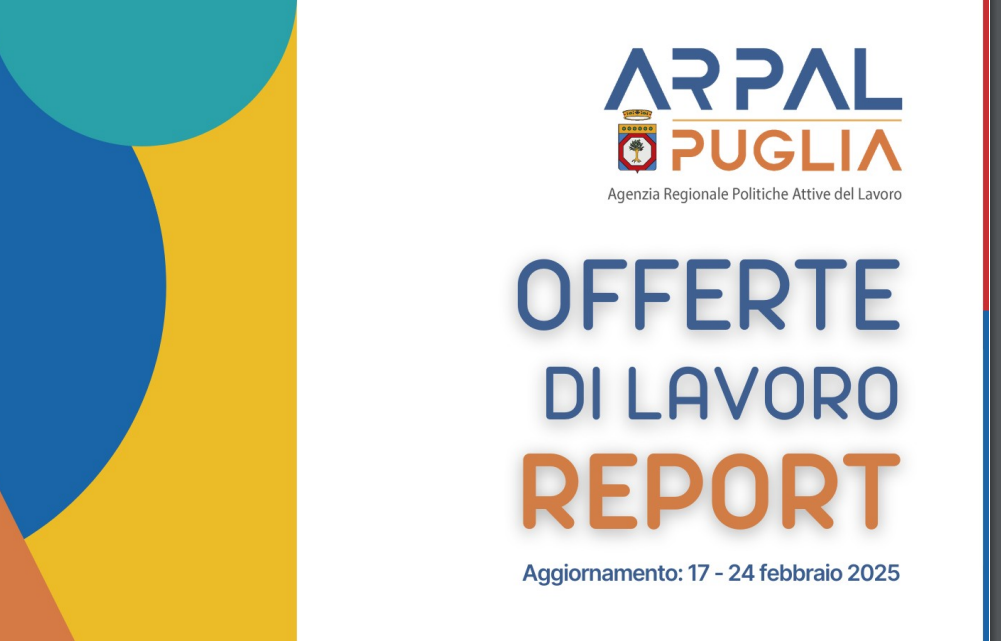 Offerte di lavoro Ambito di Lecce Arpal Puglia (6° Report, 17-24 febbraio)