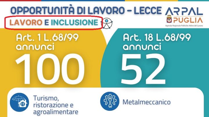 43° Report Offerte di lavoro e 1° Report Lavoro e Inclusione per disabili e categorie protette (30 ottobre-6 novembre)