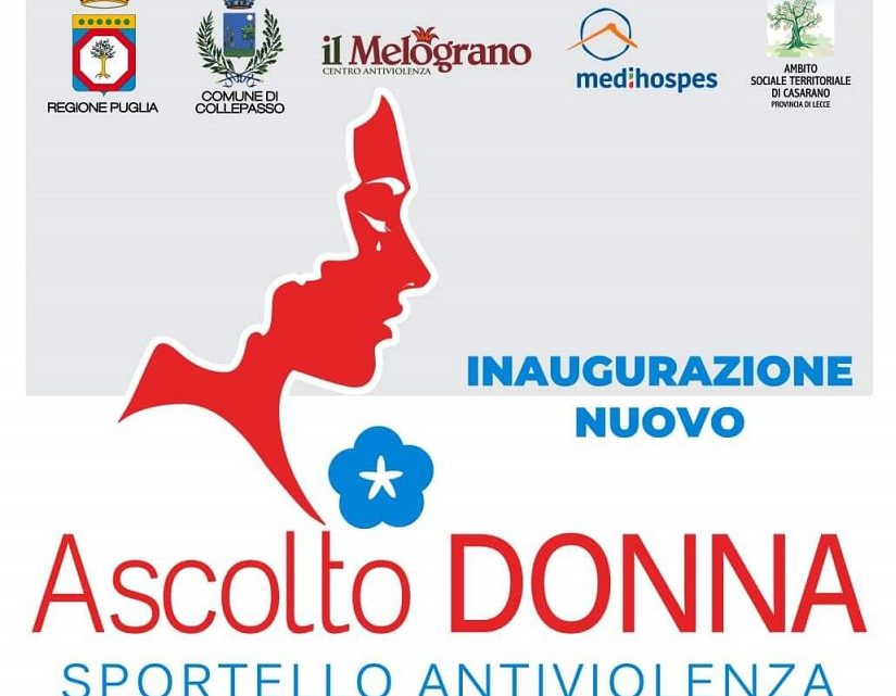 Si inaugura a Collepasso lo Sportello antiviolenza “Ascolto Donna” (16 novembre, ore 17.30, ex Scuola Materna via Masaniello)