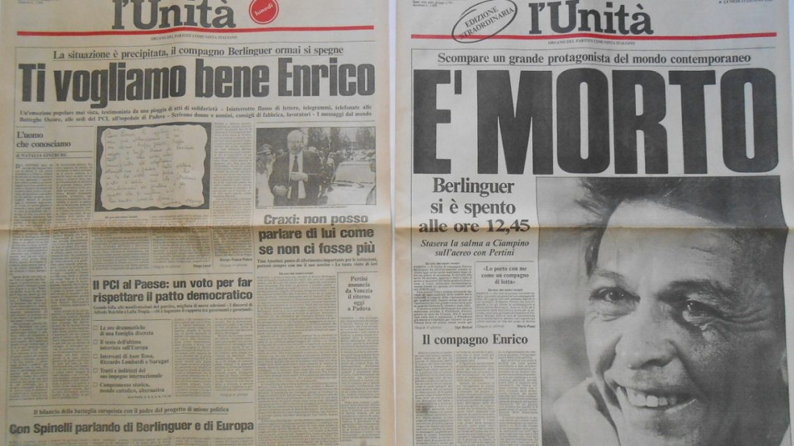 Omaggio a Enrico Berlinguer a trentotto anni dalla morte: “Se vuoi la pace, prepara la pace”