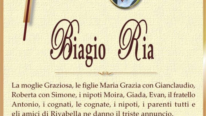 È morto Biagio Ria