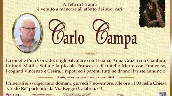 È morto Carlo Campa