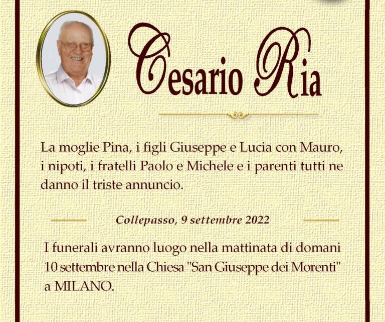 È morto Cesario Ria