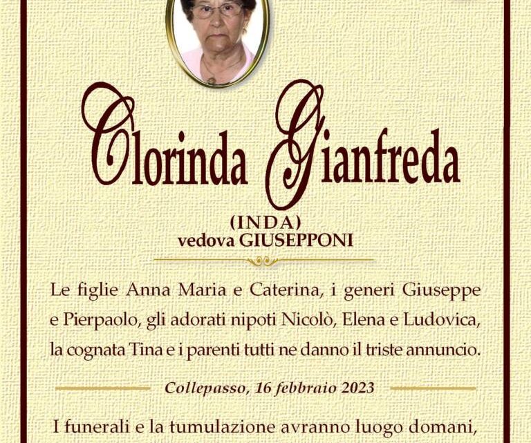 È morta Clorinda Gianfreda, ved. Giusepponi