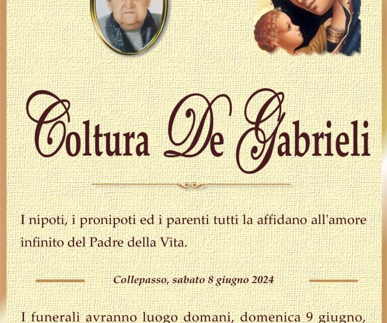 È morta Coltura De Gabrieli