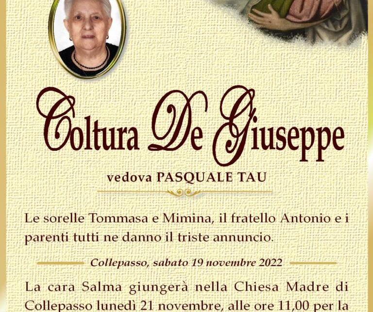 È morta Coltura De Giuseppe, ved. Tau