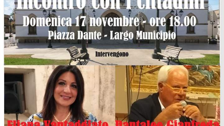 Incontro con i cittadini in Largo Municipio con la cons. Eliana Vantaggiato e Pantaleo Gianfreda (17 novembre, ore 18)