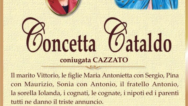 È morta Concetta Cataldo in Cazzato