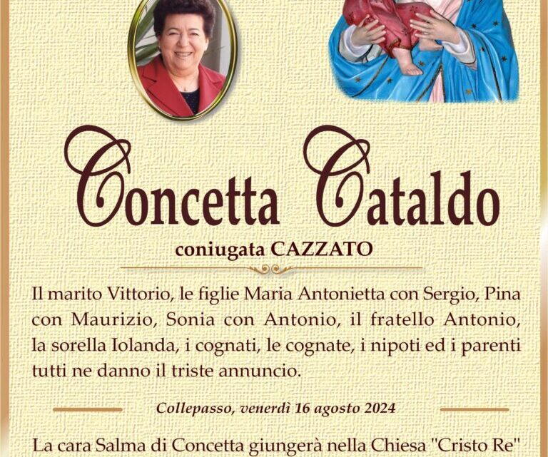 È morta Concetta Cataldo in Cazzato