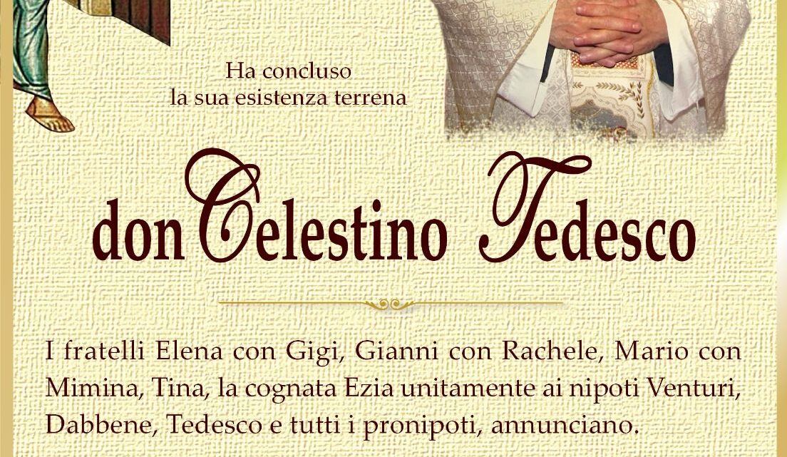 È morto don Celestino Tedesco