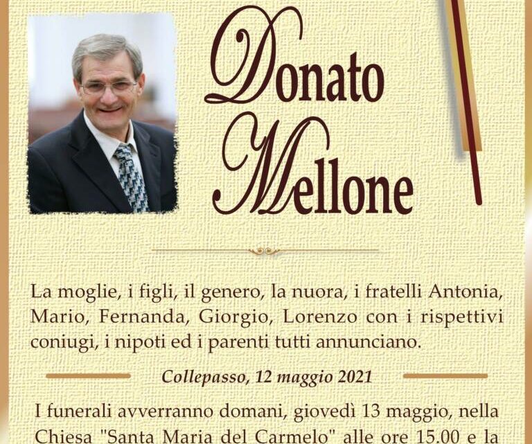 È morto Donato Mellone