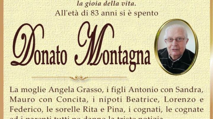 È morto Donato Montagna